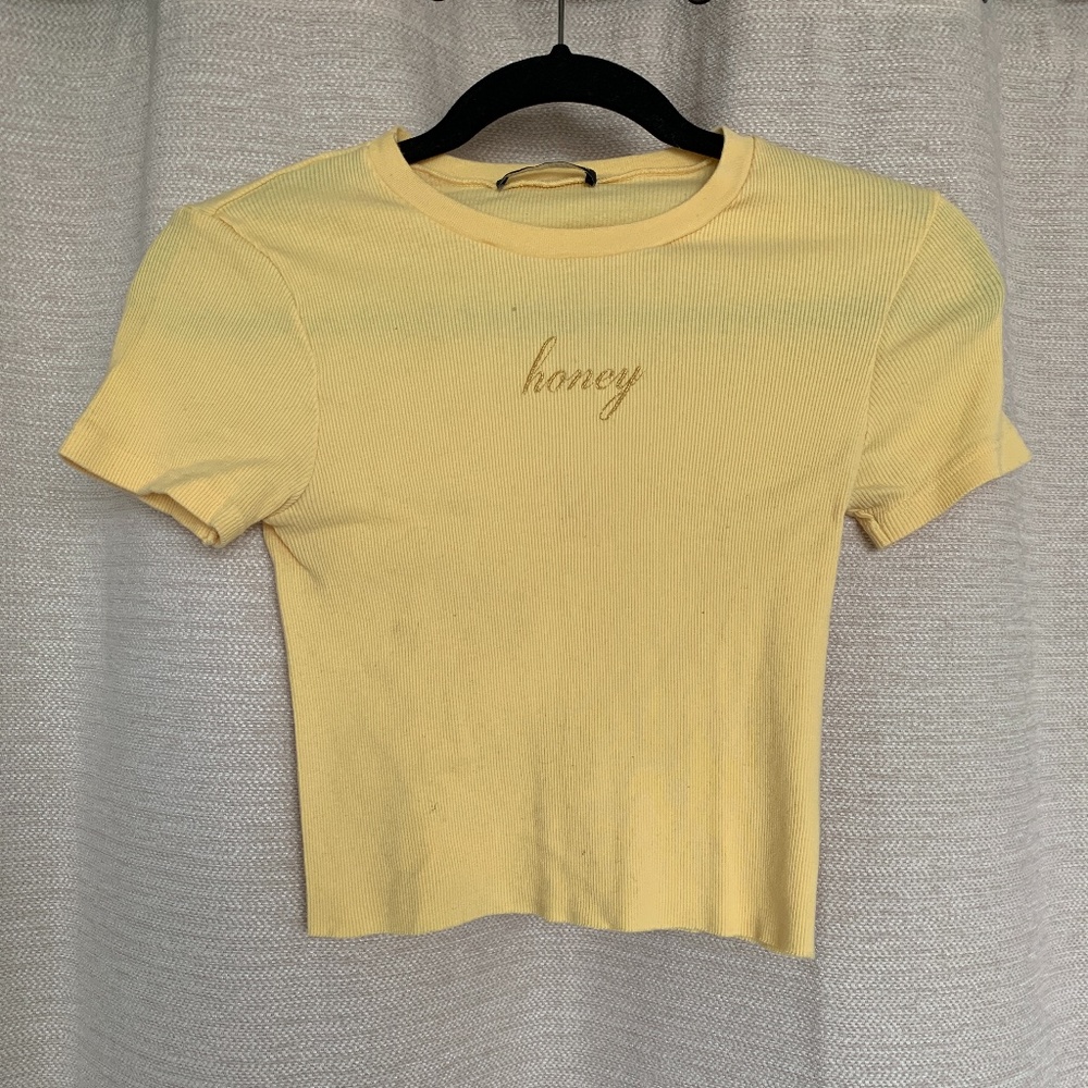 Brandy Melville Yellow "Honey" T-Shirt